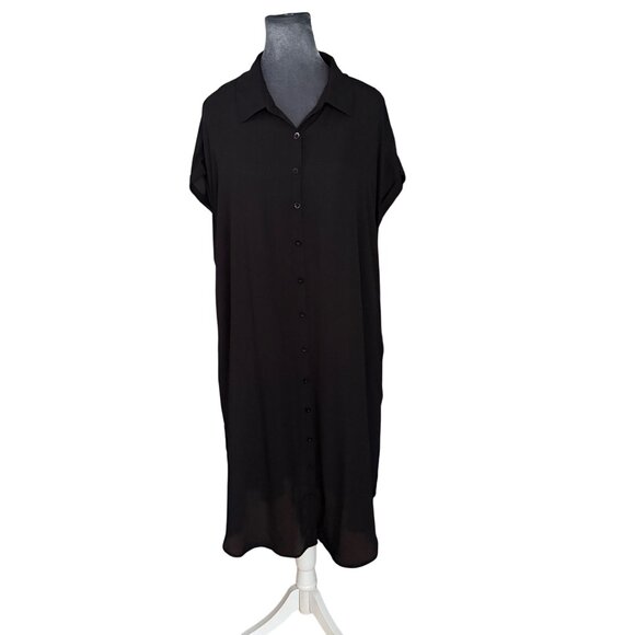 Torrid Womens Black Button-Down Tunic Top Size 0X NWT - Picture 2 of 6